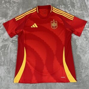 EU TAG!!! Spain Soccer Jersey Mens Large Red AEROREADY Adidas Home Shirt 2024